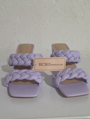 BCBGeneration Finaa Lavender Braided Double-Strap Slide Sandals sz. 7.5